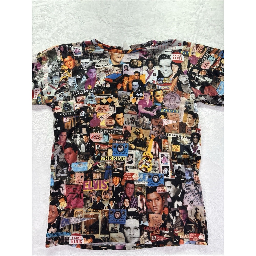 Elvis Presley - All Over T-shirt Large 90s Rare